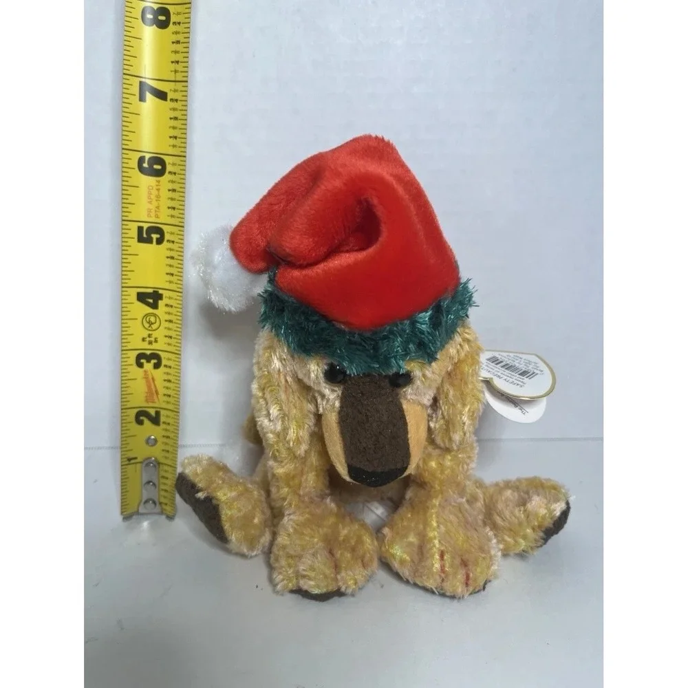 Ty Beanie Baby Jinglepup Christmas Dog Santa Hat Plush 2000 Golden Lab 4394